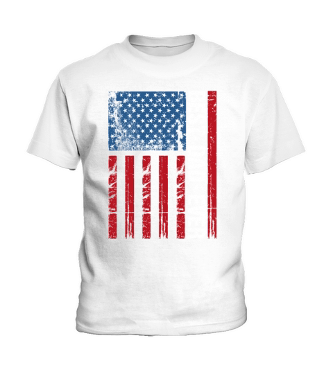 Best Dad Ever Vintage Us American Flag Fathers Day Kids T-Shirt
