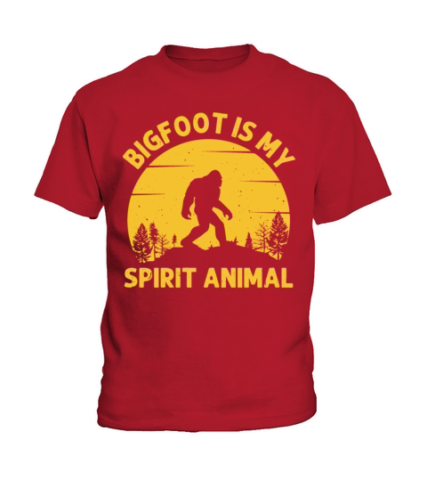 Bigfoot is My Spirit Animal Retro Sunset Kids T-Shirt