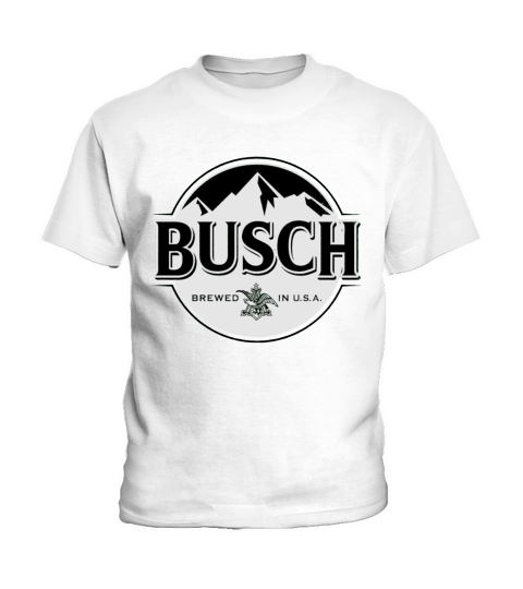 Busch Beer Black &amp;amp; White Logo T-Shirt Kids T-Shirt