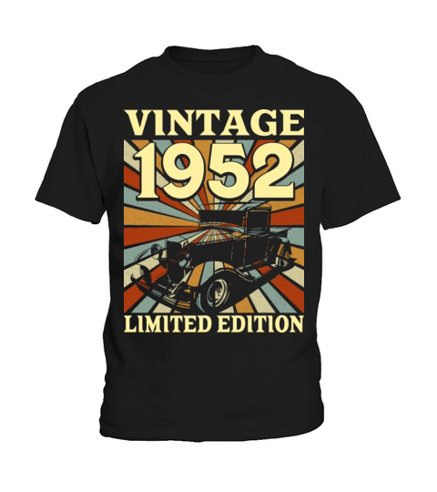 Classic And Old Car 1952 Vintage 70th Birthday Kids T-Shirt