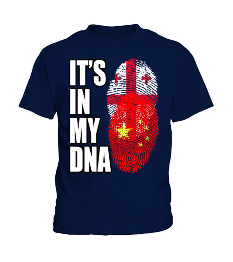 Georgian And Chinese Mix Heritage DNA Flag Kids T-Shirt