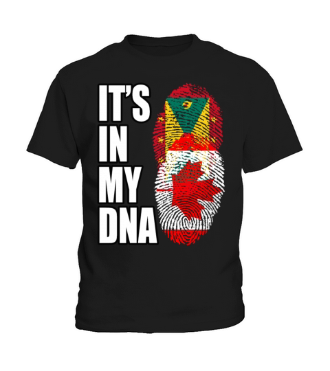 Grenadian And Canadian Mix Heritage DNA Flag Kids T-Shirt