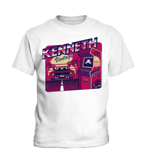 Kenneth - Personalized Vintage Gamer 80s 90s Kids T-Shirt