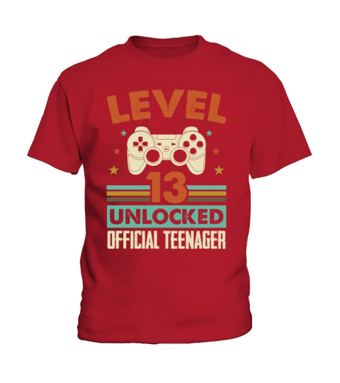 Level 13 Unlocked Official Teenager 13th Birthday Kids T-Shirt