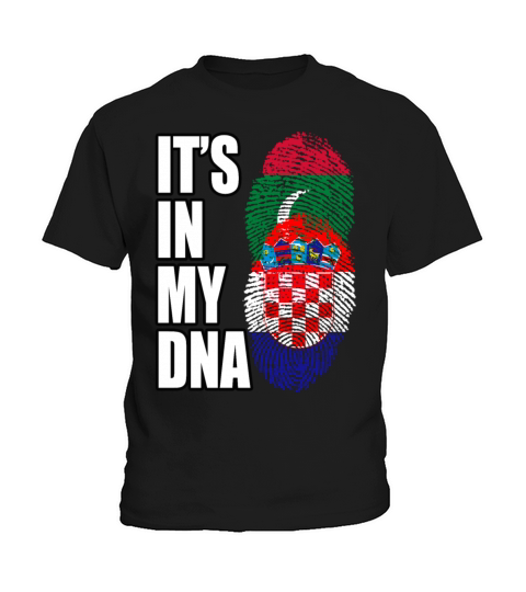Maldivian And Croatian Mix Heritage DNA Flag Kids T-Shirt
