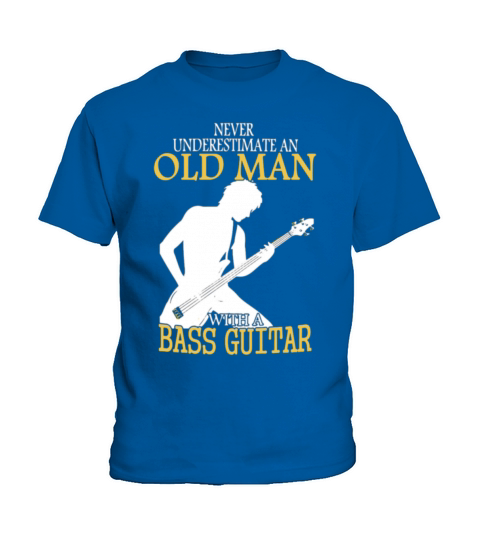 Never Underestimate An Old Man With A Bass Guitar Kids T-Shirt