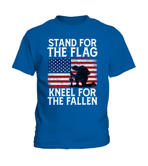 Stand for The Flag Kneel for The Fallen Veterans Kids T-Shirt