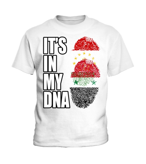 Tajikistani And Syrian Vintage Heritage DNA Flag Kids T-Shirt