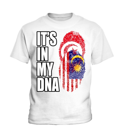 Tunisian And Malaysian Mix Heritage DNA Flag Kids T-Shirt