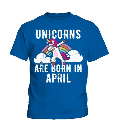 Unicorns Are Born In April Shirt Birthday Month Kids T-Shirt