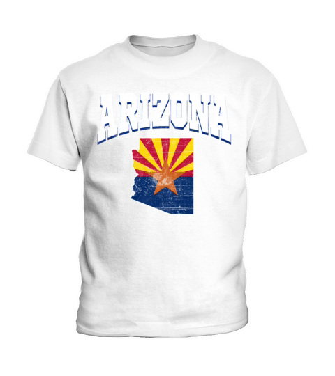 US America State Flag Land Map Arizona Kids T-Shirt