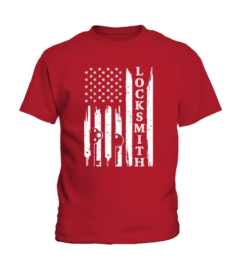 US Flag Patriotic Locksmith Lock Picking Kids T-Shirt