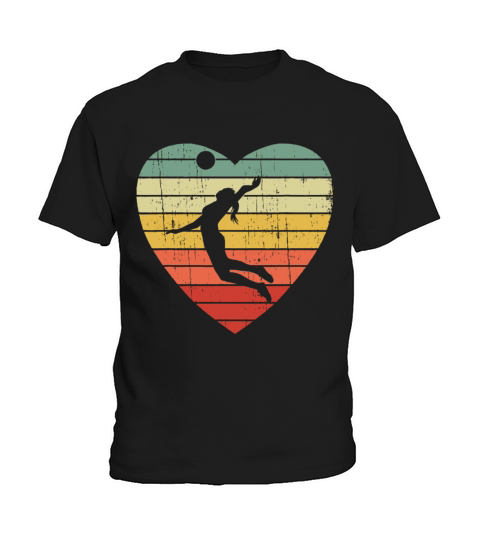 Vintage Heart Gifts Volleyball Player Kids T-Shirt