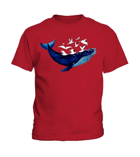 Whale and seagulls I Air and water Kids T-Shirt