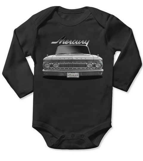 1962 Ford Mercury Comet White Two Sided Long Sleeve Baby One-Piece