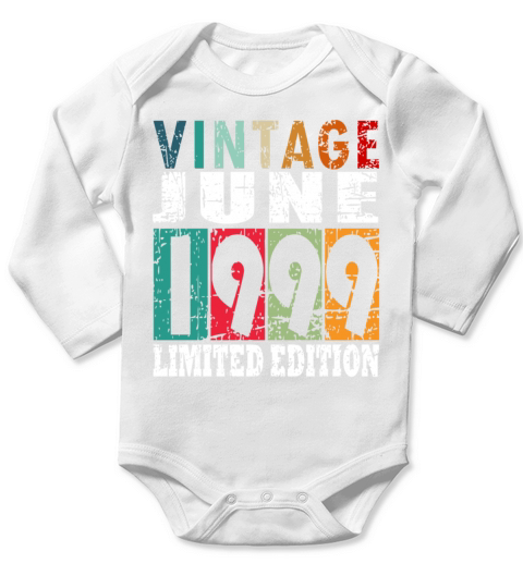 1999 vintage born in June gift Long Sleeve Baby One-Piece