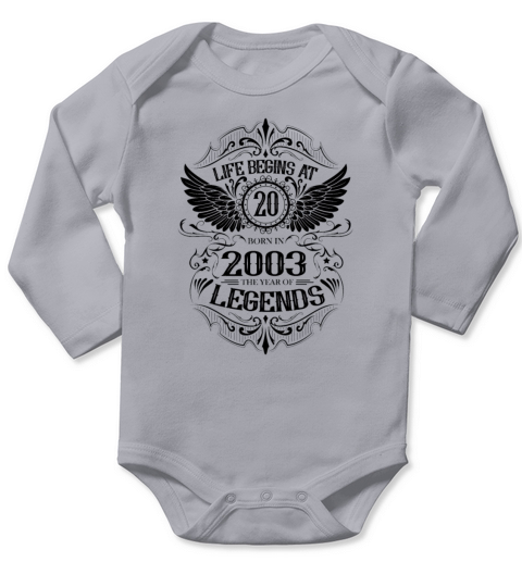 20th Birthday Gifts Vintage 2003 Vintage Long Sleeve Baby One-Piece