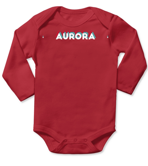 Aurora Name - Funny Name Aurora 80s theme Long Sleeve Baby One-Piece