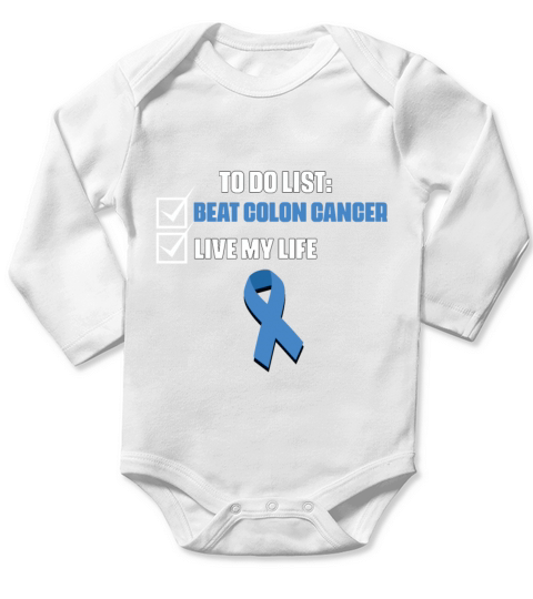 Beat Colon Cancer Awareness Colon Cancer Survivor Long Sleeve Baby One-Piece