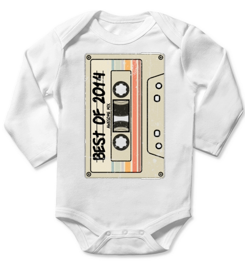 Best of 2014 Cassette Tape Birthday Long Sleeve Baby One-Piece