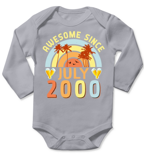 Birthday Greeting July 2000 Long Sleeve Baby One-Piece
