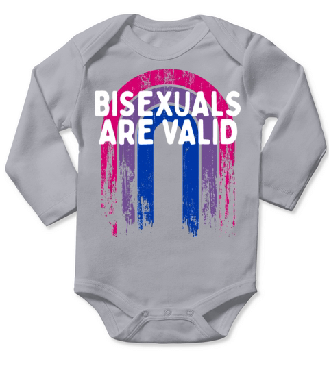 Bisexuals Are Valid Bi Positivity Bi Pride Long Sleeve Baby One-Piece