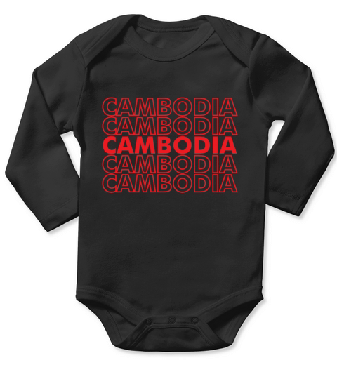 Cambodia Retro Vintage Angkor Wat Temple Long Sleeve Baby One-Piece