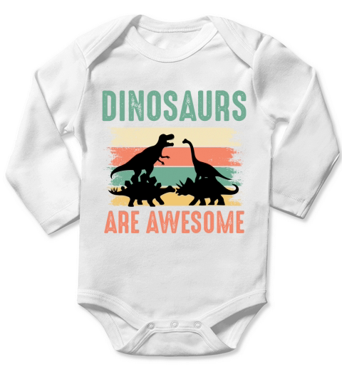Dinosaurs are awesome(1) Long Sleeve Baby One-Piece