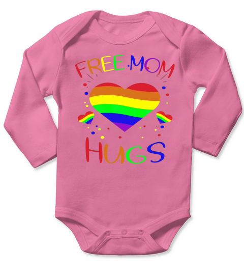 Free Mom Hugs Pride LGBT Rainbow Gifts Shirt Long Sleeve Baby One-Piece