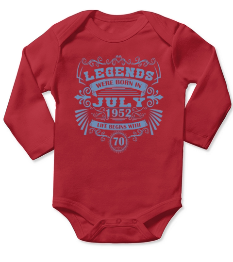 Funny Sayings for 50th Birthday July 1952 Vintage Long Sleeve Baby One-Piece