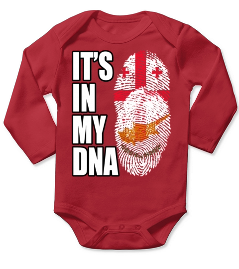 Georgian And Cypriot Mix Heritage DNA Flag Long Sleeve Baby One-Piece