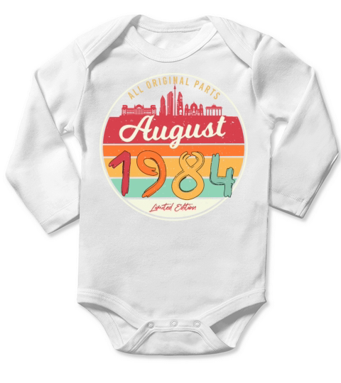 Gift Idea For August 1984 Long Sleeve Baby One-Piece