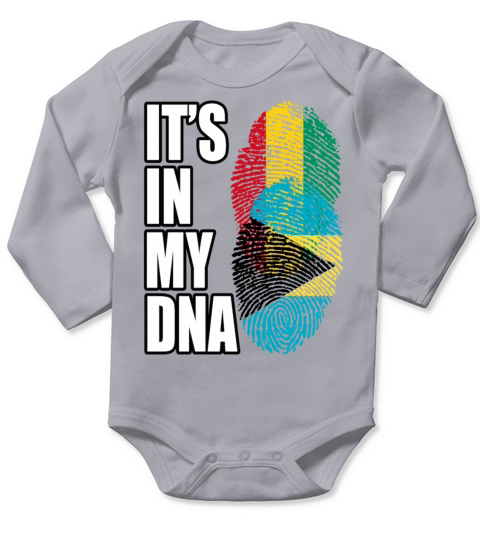 Guinean And Bahamian Mix Heritage DNA Flag Long Sleeve Baby One-Piece