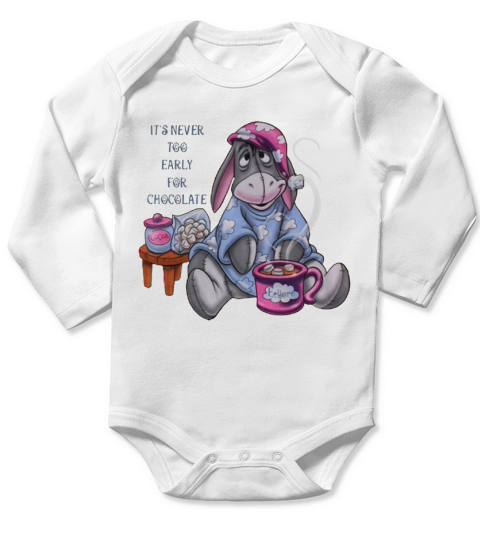 It’s Never Too Early For Chocolate Eeyore shirt Long Sleeve Baby One-Piece