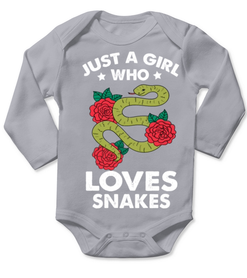 Just A Girl Who Loves Snakes Distressed Quote Long Sleeve Baby One-Piece