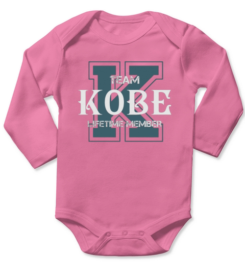 KOBE Shirts - Team KOBE Lifetime Member Name Shirts Long Sleeve Baby One-Piece