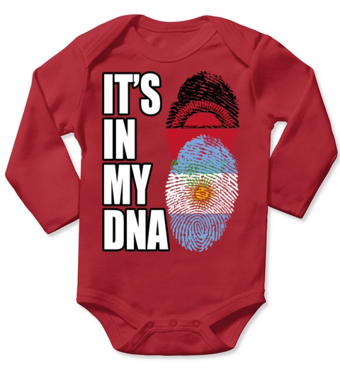 Malawian And Argentinian Mix Heritage DNA Flag Long Sleeve Baby One-Piece