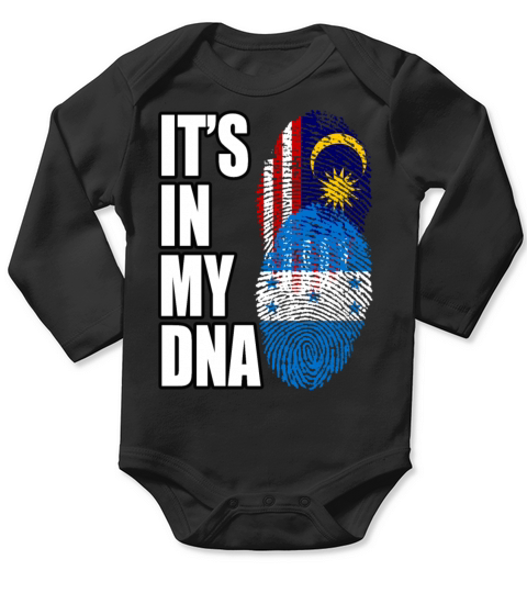 Malaysian And Honduran Mix Heritage DNA Flag Long Sleeve Baby One-Piece