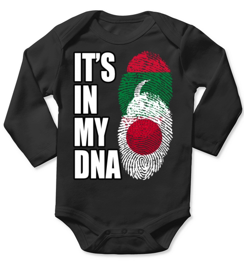 Maldivian And Japanese Mix Heritage DNA Flag Long Sleeve Baby One-Piece