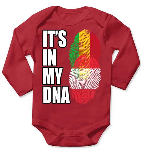 Malian And Austrian Mix Heritage DNA Flag Long Sleeve Baby One-Piece