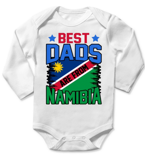 Namibia Flag Vintage Distressed Namibia Long Sleeve Baby One-Piece