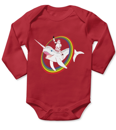 Narwhal Rainbow Stormtrooper Long Sleeve Baby One-Piece