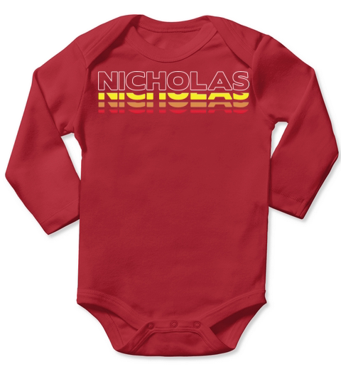 Nicholas First Name Funny Vintage Sunset Nicholas Long Sleeve Baby One-Piece