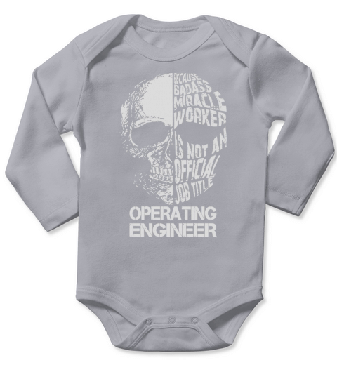 OPERATING ENGINEER Bada Skull Long Sleeve Baby One-Piece