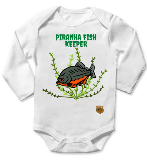 piranha fish keeper Long Sleeve Baby One-Piece
