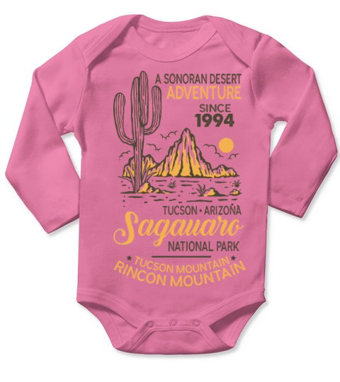 Saguaro National Park Distressed Quote Vintage Ari Long Sleeve Baby One-Piece