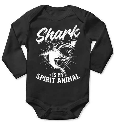 Shark Is My Spirit Animal Sharkfish Great White Long Sleeve Baby One-Piece