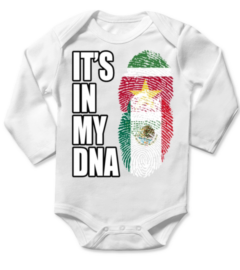 Surinamese And Mexican Vintage Heritage DNA Flag Long Sleeve Baby One-Piece