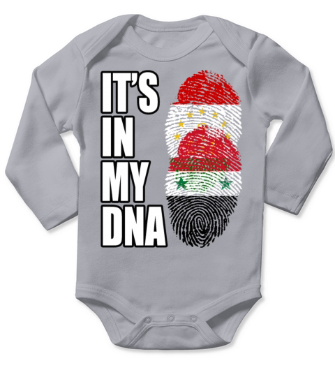 Tajikistani And Syrian Vintage Heritage DNA Flag Long Sleeve Baby One-Piece
