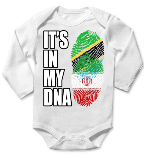 Tanzanian And Iranian Vintage Heritage DNA Flag Long Sleeve Baby One-Piece
